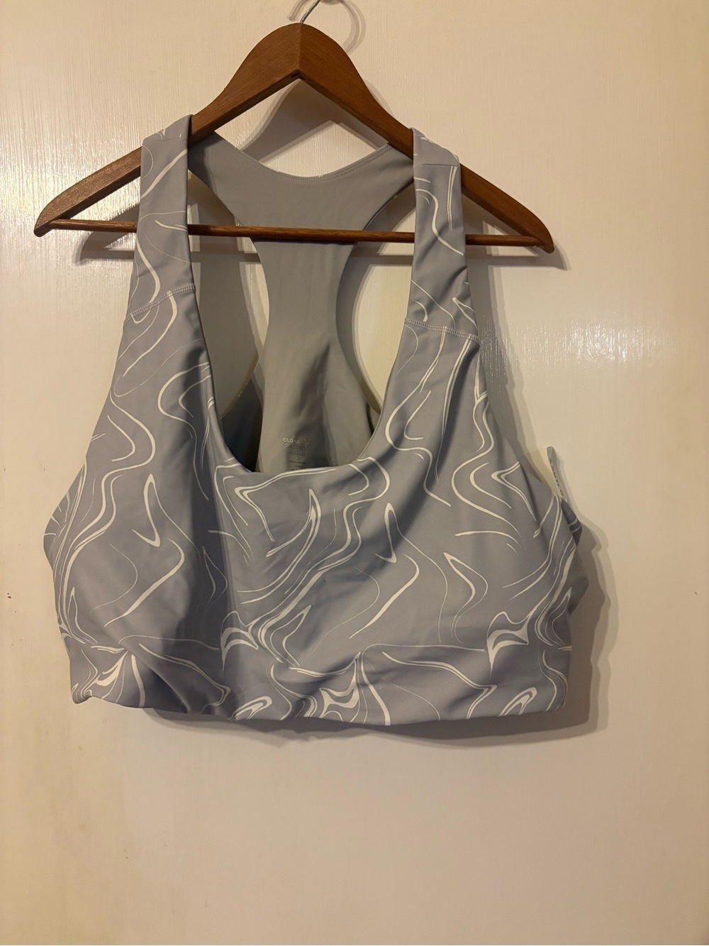 Old Navy Light Gray Swirl-Print Racerback Sports Bra NWT size 4x